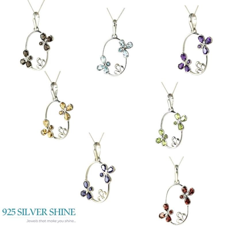 Fine Sterling Silver Pendants In Iolite Gemstone Jewelry 925SP215-3_3