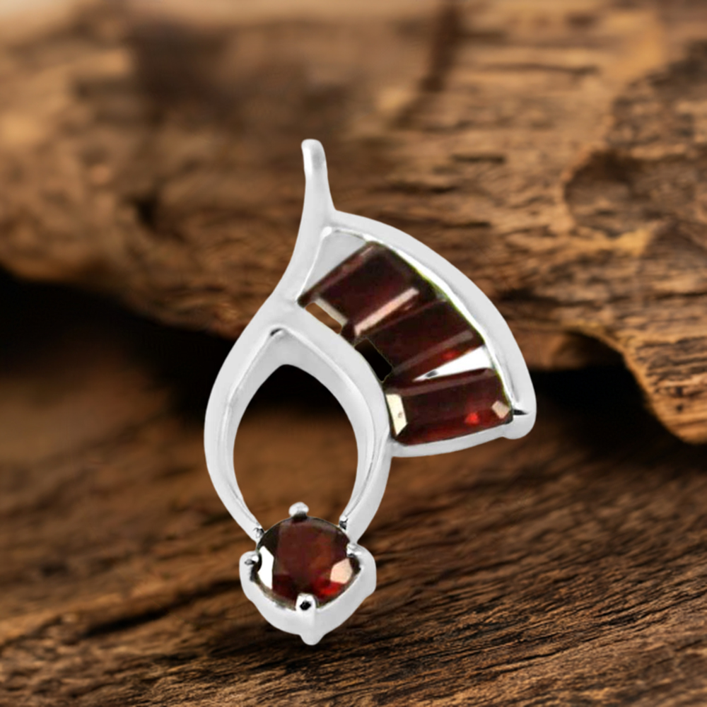 Garnet Gemstone Handmade Pendants In 925 Sterling Silver Jewelry 925SP216-4