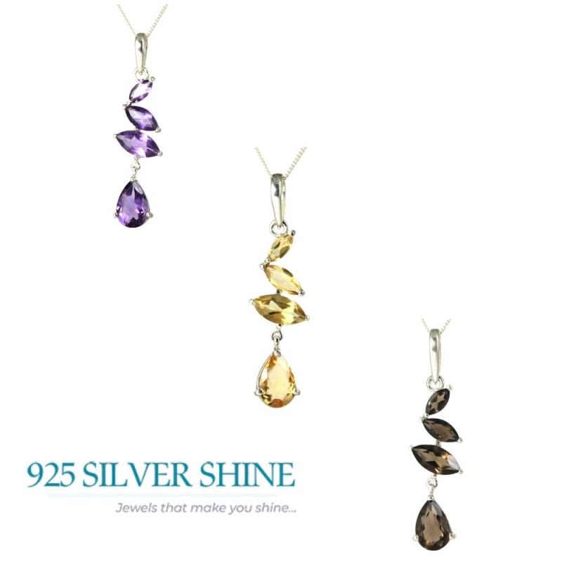 Amethyst Gemstone Handmade Pendants In 925 Sterling Silver Jewelry 925SP219-2_2