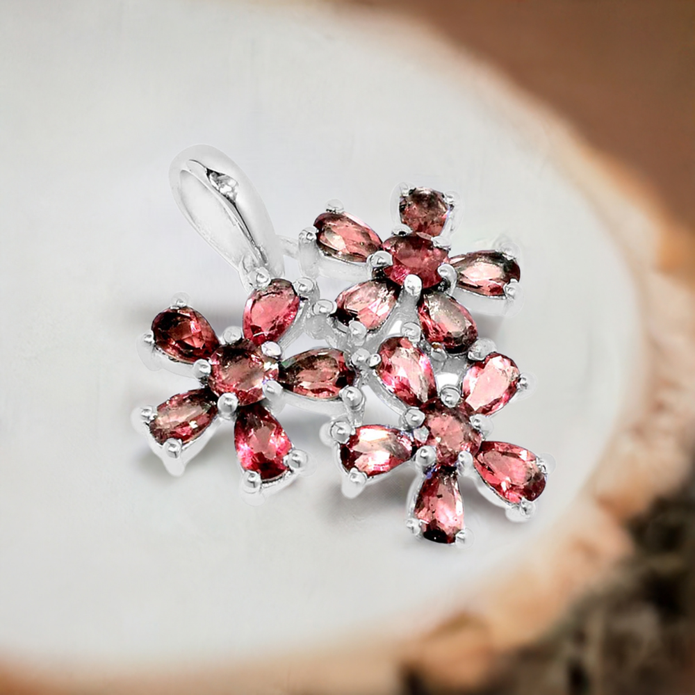 Garnet Gemstone Handmade Pendants In Solid Sterling Silver Jewelry 925SP220-4