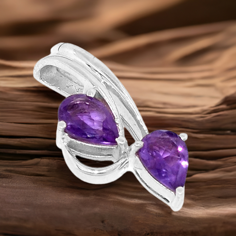 Amethyst Gemstone Pendants In Fine Sterling Silver Jewelry 925SP221-1