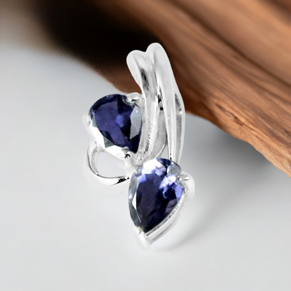 Iolite Gemstone Pendants In 925 Fine Silver Jewelry 925SP221-3