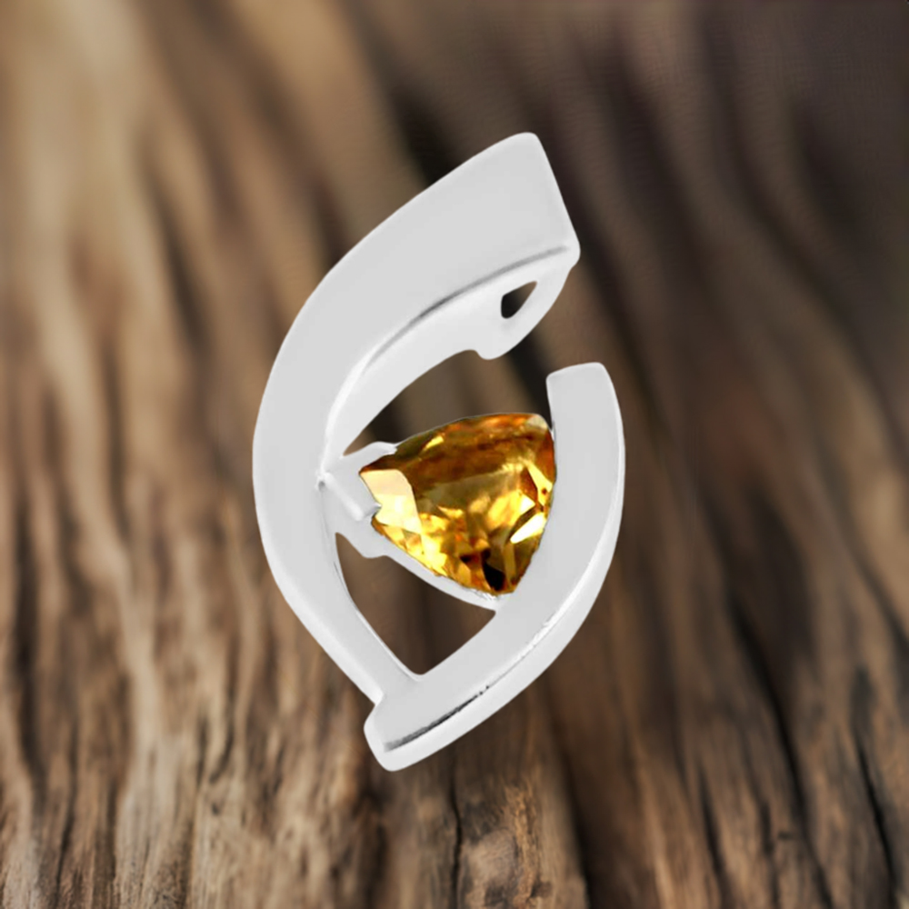 925 Solid Silver Pendants In Citrine Gemstone Jewelry 925SP224-1