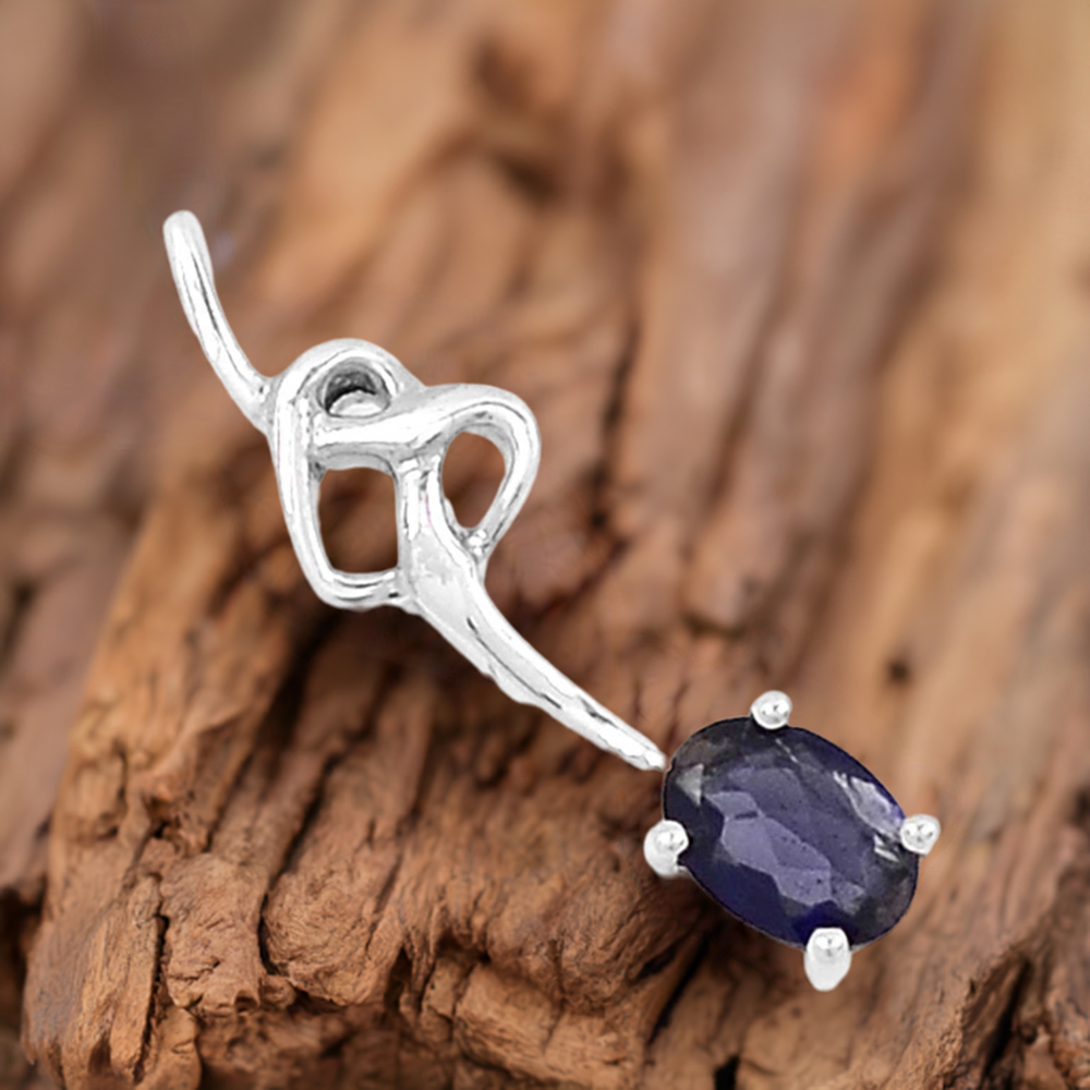 Iolite Gemstone Pendants In Fine Sterling Silver Jewelry 925SP225-3