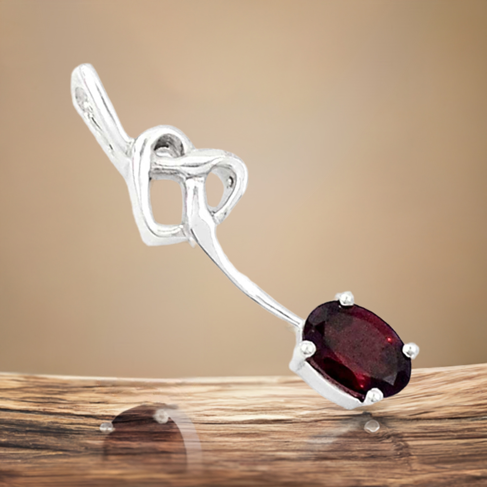 Garnet Gemstone Pendants In 925 Solid Silver Jewelry 925SP225-4