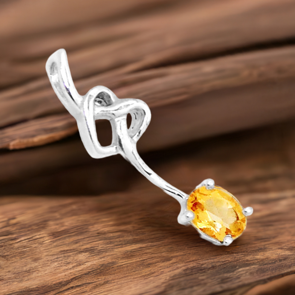 Citrine Gemstone Handmade Pendants In 925 Sterling Silver Jewelry 925SP225-6