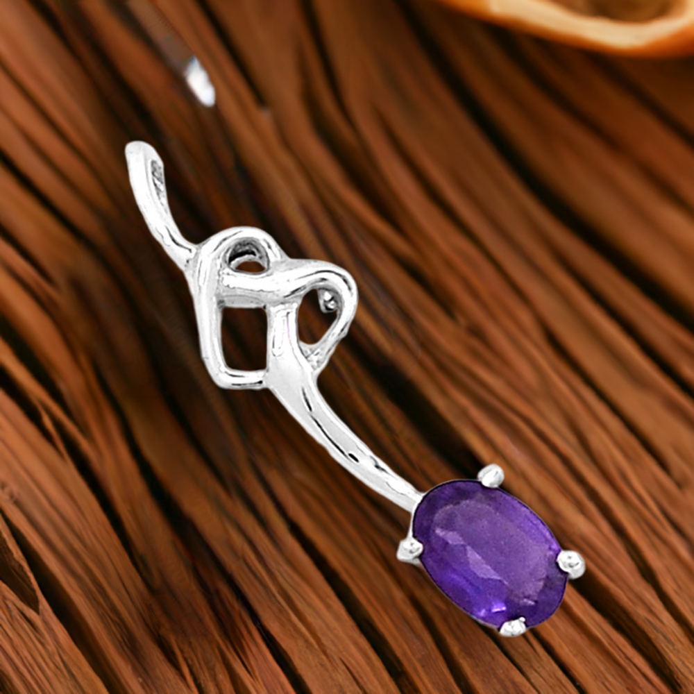 Amethyst Gemstone Handmade Pendants In Solid Sterling Silver Jewelry 925SP225-7