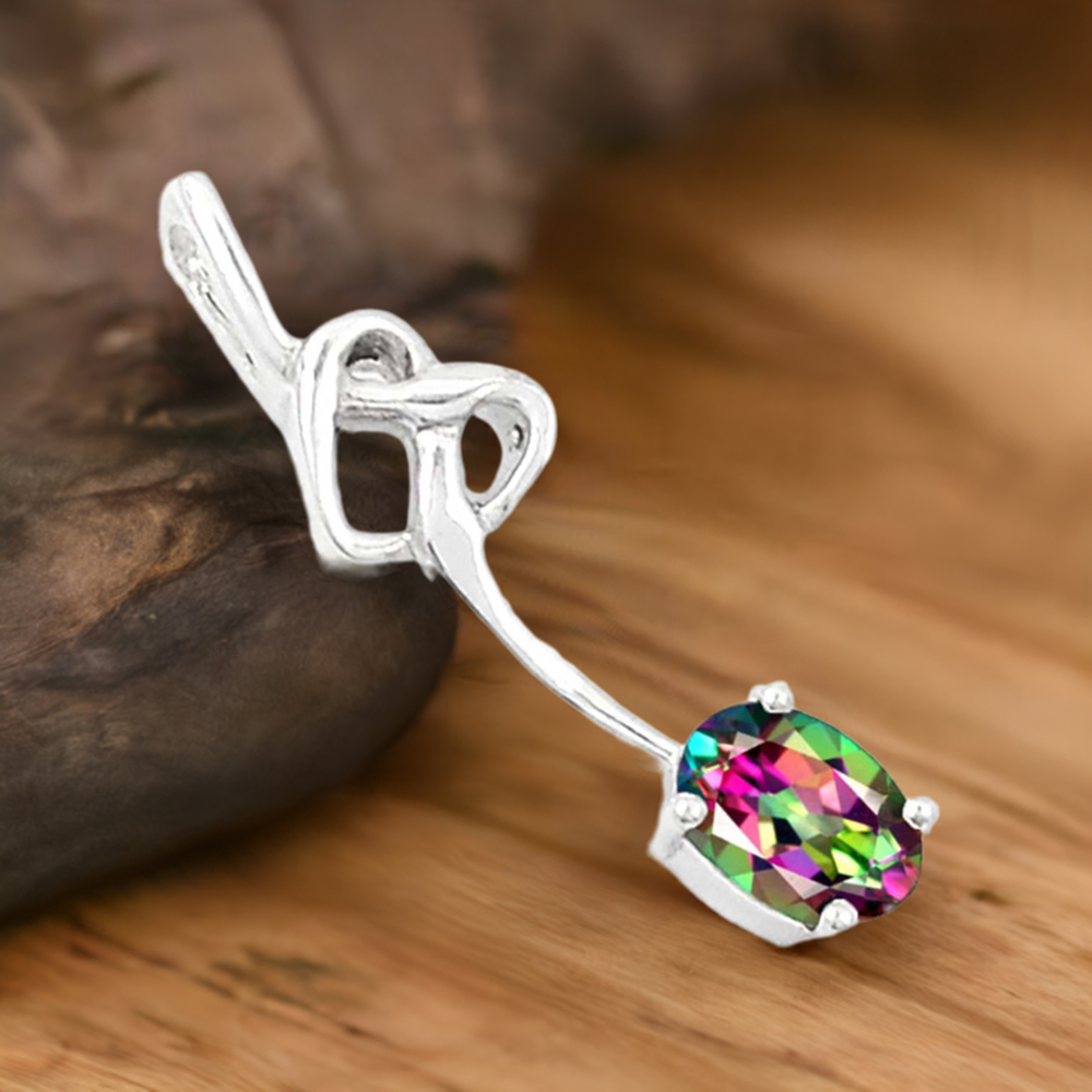 Mystic Topaz Gemstone Pendants In Fine Sterling Silver Jewelry 925SP225-8