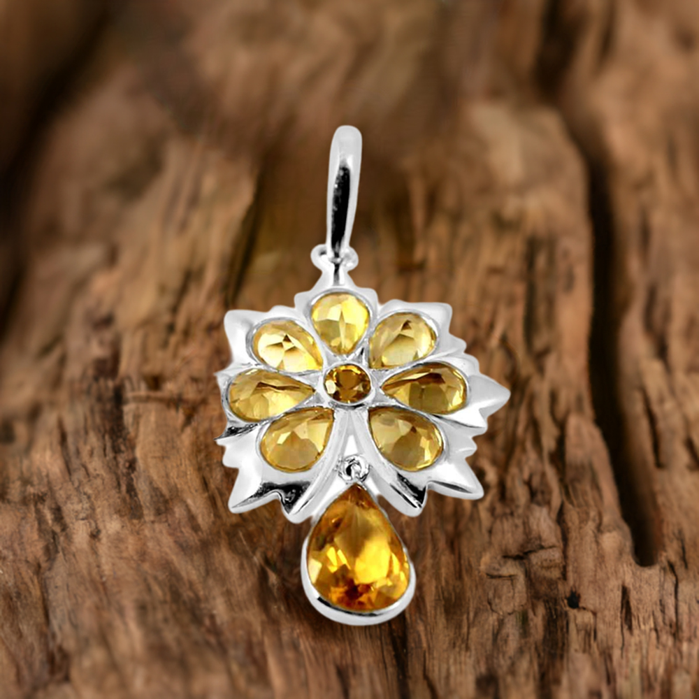 Citrine Gemstone Handmade Pendants In 925 Sterling Silver Jewelry 925SP226-2