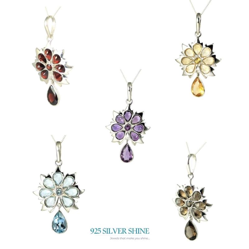 Amethyst Gemstone Pendants In Fine Sterling Silver Jewelry 925SP226-4_2