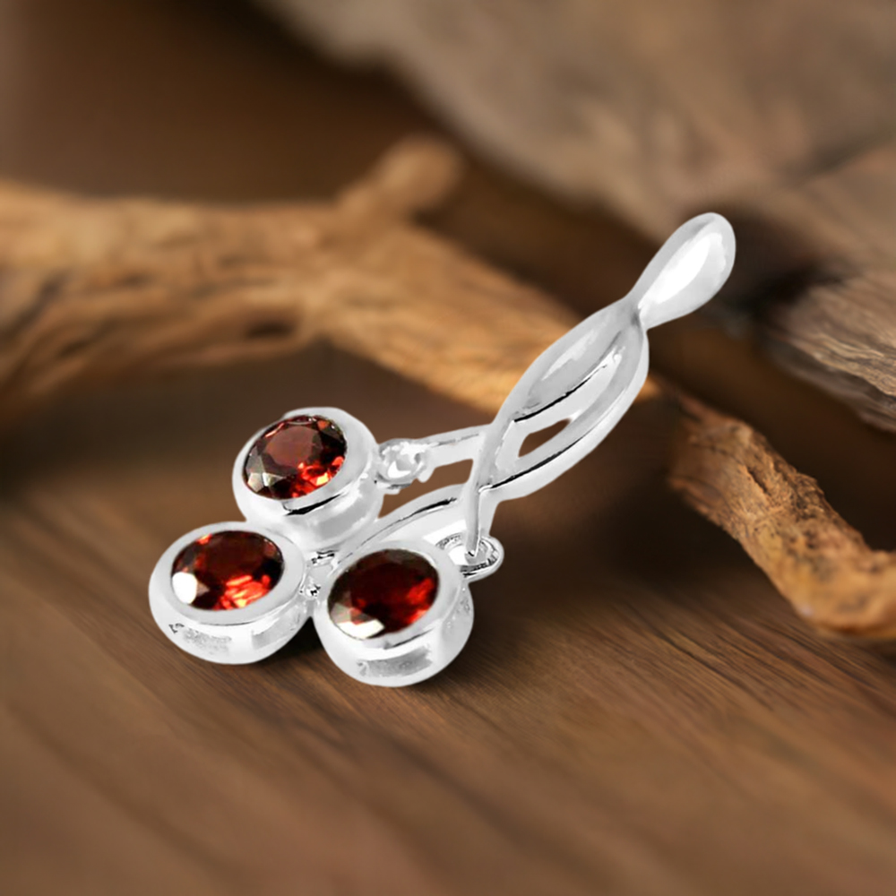 Garnet Gemstone Handmade Pendants In 925 Sterling Silver Jewelry 925SP227-2