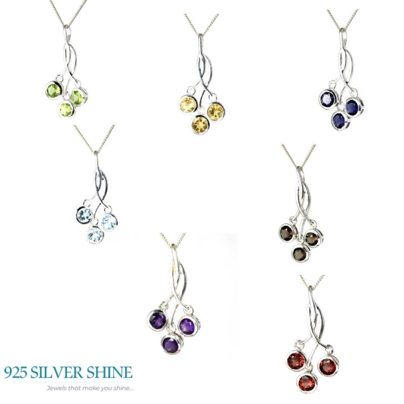 Citrine Gemstone Pendants In 925 Solid Silver Jewelry 925SP227-5_2