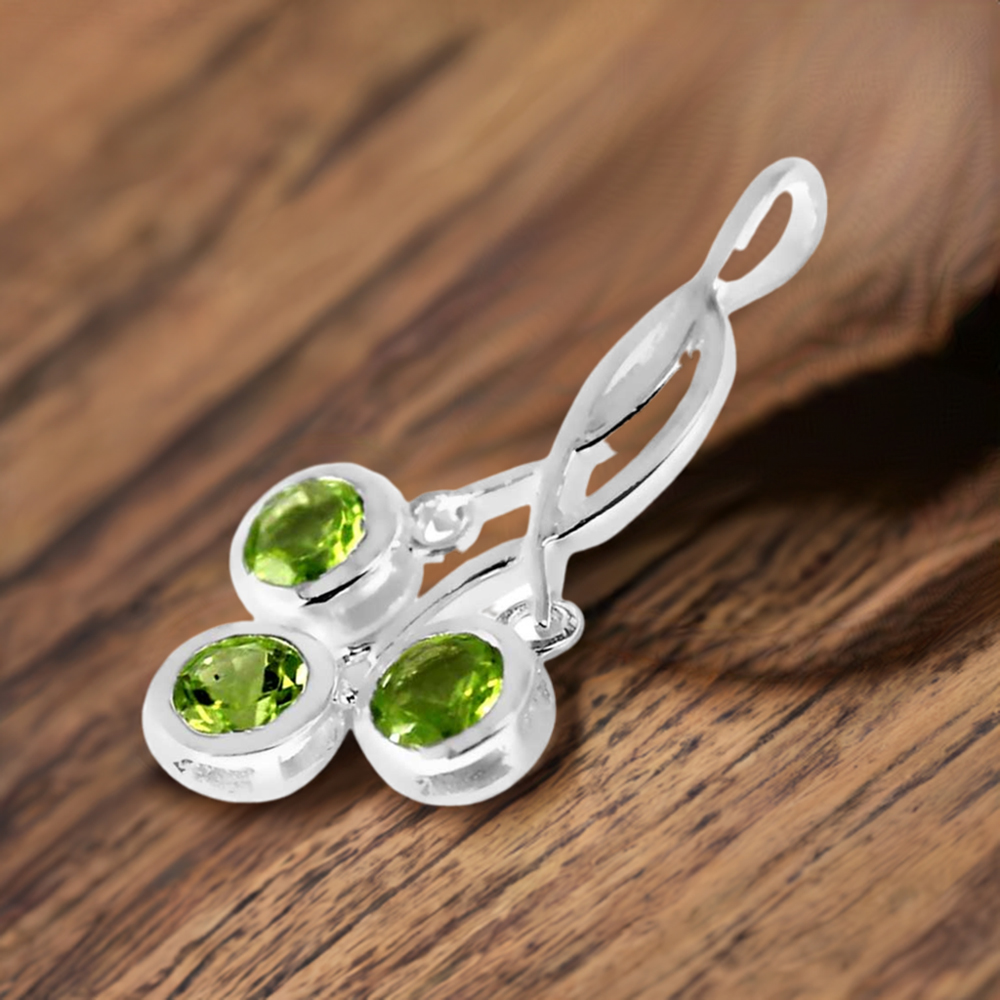 Peridot Gemstone Handmade Pendants In 925 Sterling Silver Jewelry 925SP227-7