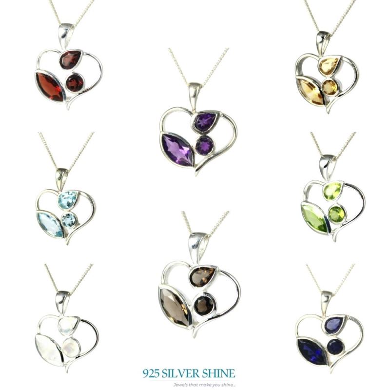 925 Solid Silver Pendants In Citrine Gemstone Jewelry 925SP229-2_2