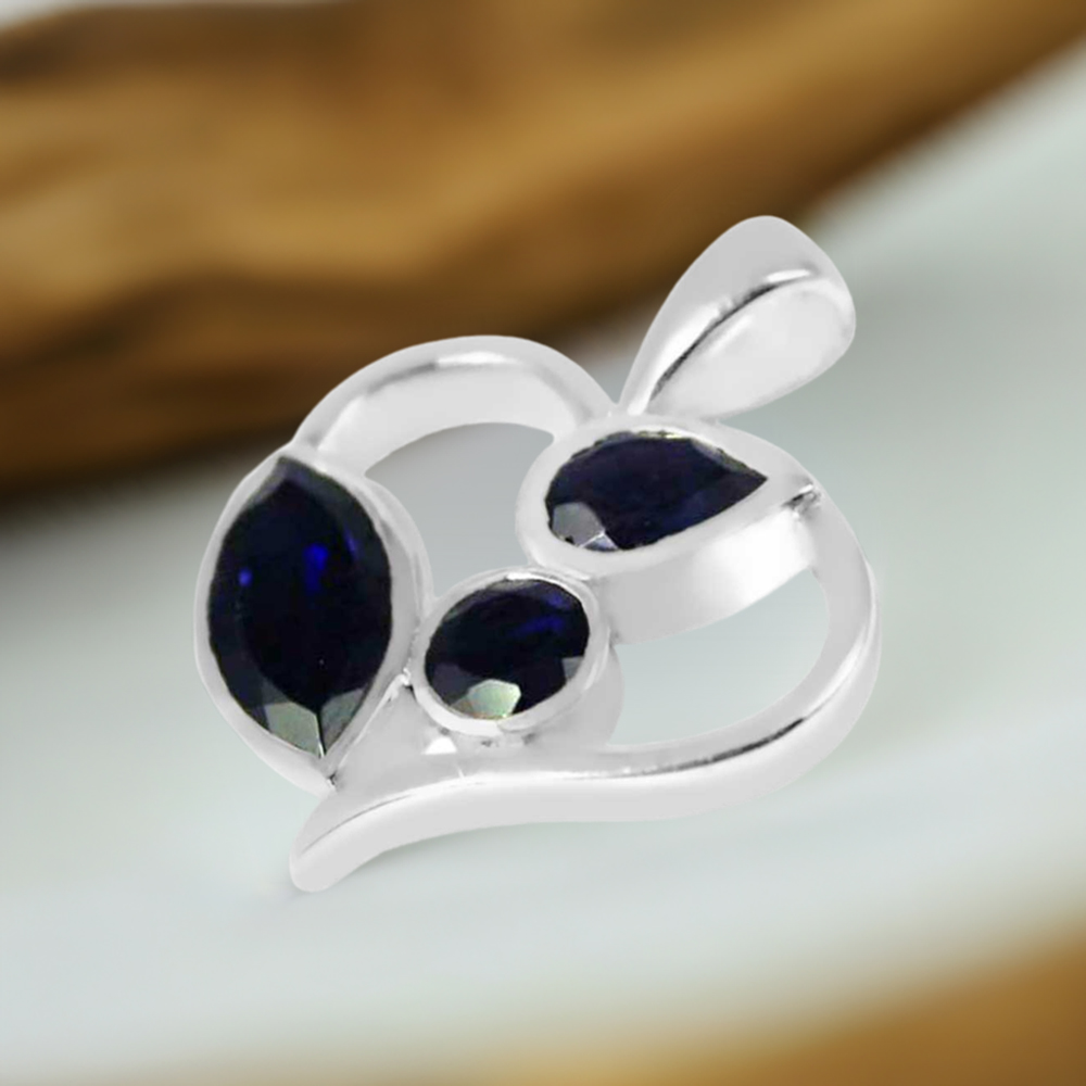 925 Solid Silver Pendants In Iolite Gemstone Jewelry 925SP229-7