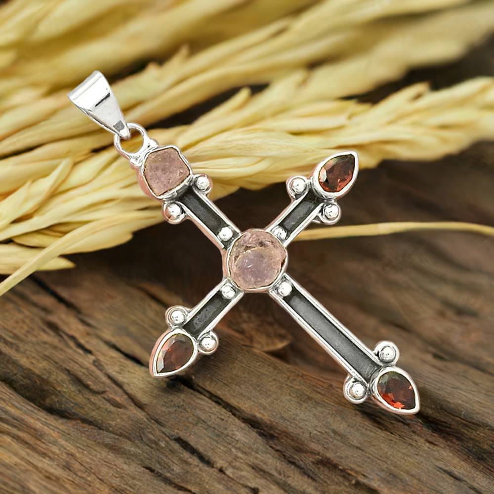 Fine Sterling Silver Pendants In Multi Gemstone Jewelry 925SP23-1