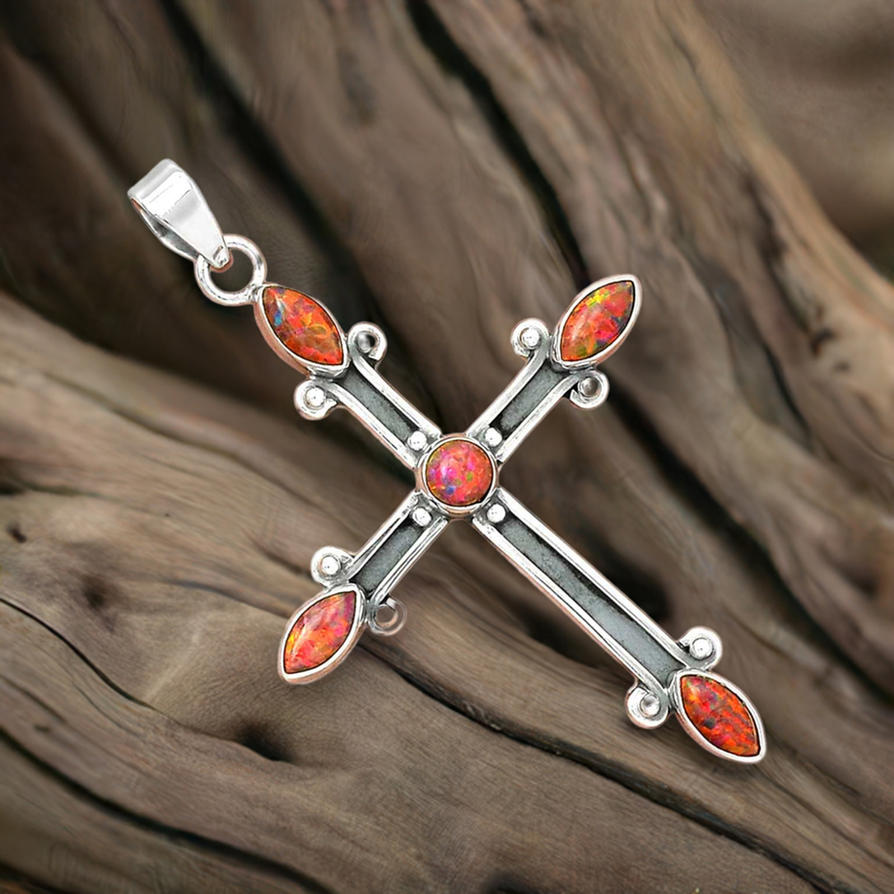 925 Fine Silver Pendants In Opal Gemstone Jewelry 925SP23-3