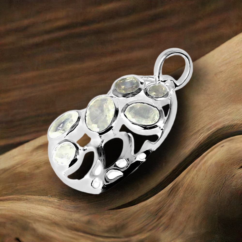 925 Sterling Silver Handmade Pendants In Rainbow Gemstone Jewelry 925SP230-6