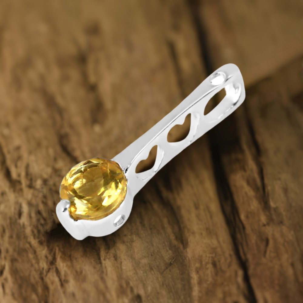 Citrine Gemstone Pendants In Fine Sterling Silver Jewelry 925SP233-1