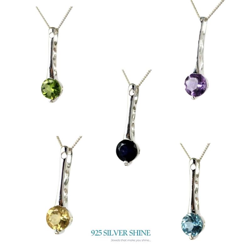 Citrine Gemstone Pendants In Fine Sterling Silver Jewelry 925SP233-1_2