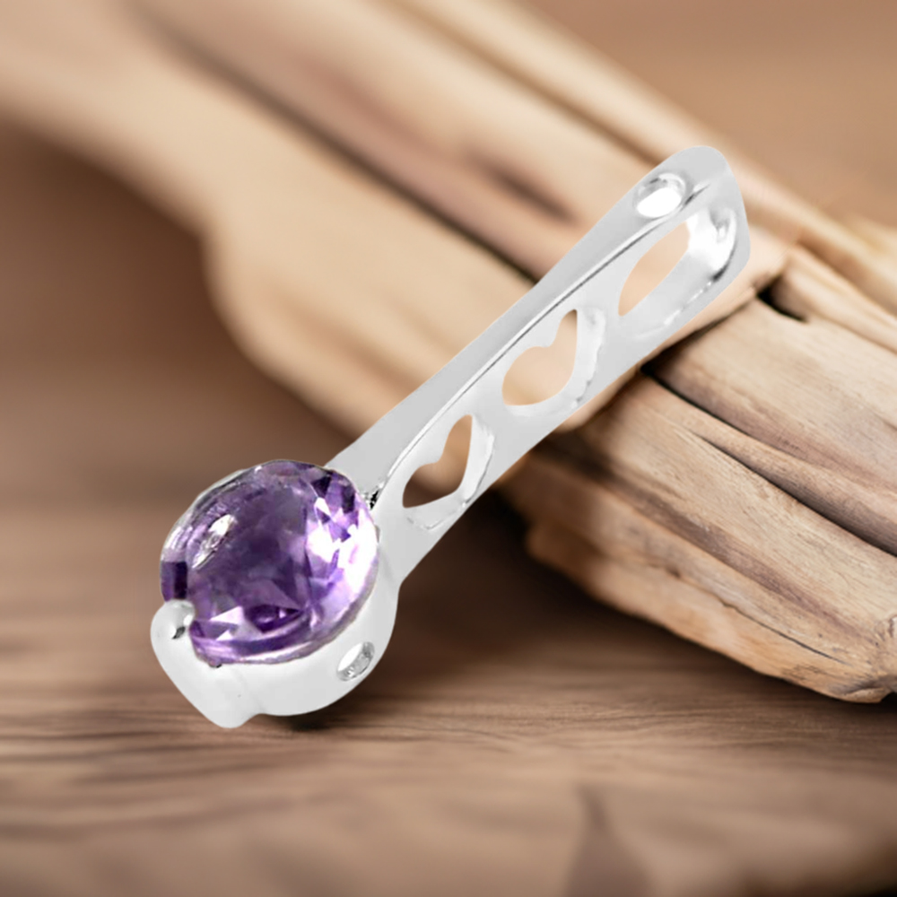 Amethyst Gemstone Pendants In 925 Fine Silver Jewelry 925SP233-3
