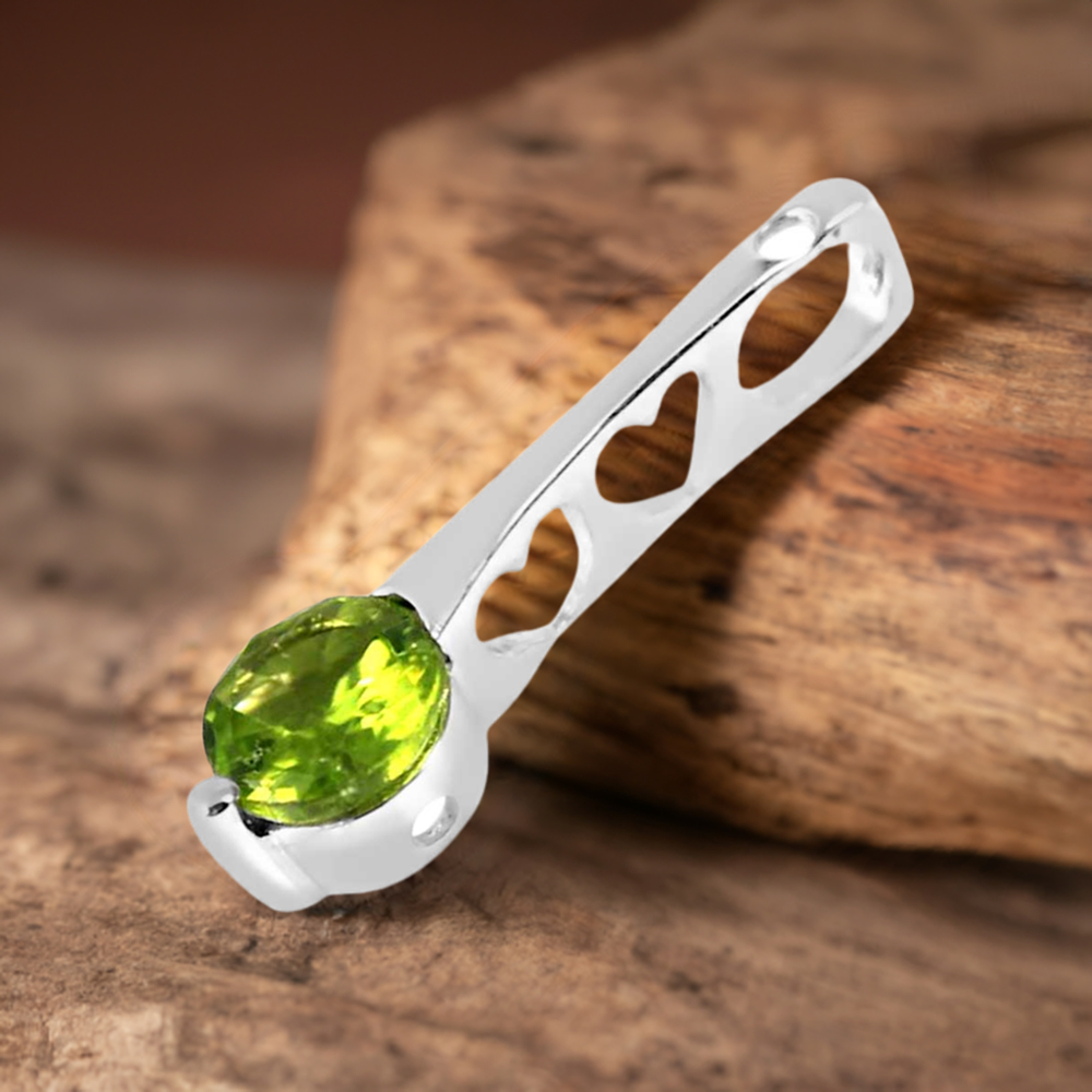 Peridot Gemstone Handmade Pendants In Solid Sterling Silver Jewelry 925SP233-5