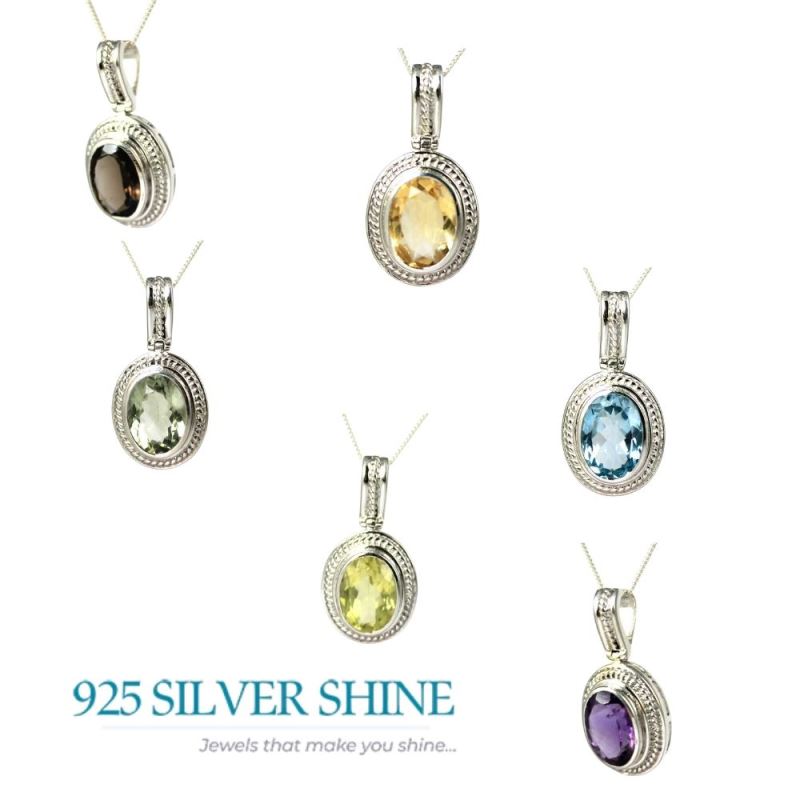 Amethyst Gemstone Handmade Pendants In Solid Sterling Silver Jewelry 925SP235-4_2