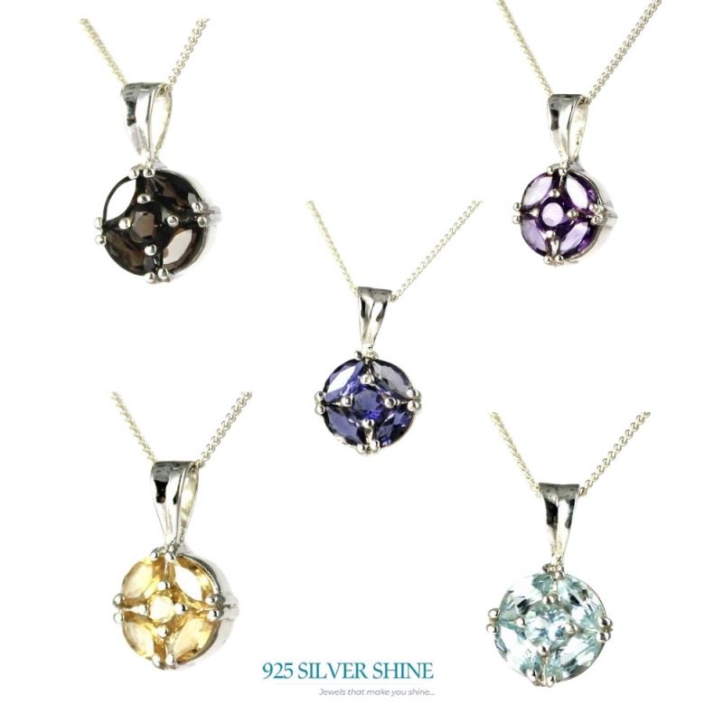 Blue Topaz Gemstone Pendants In 925 Fine Silver Jewelry 925SP237-2_2