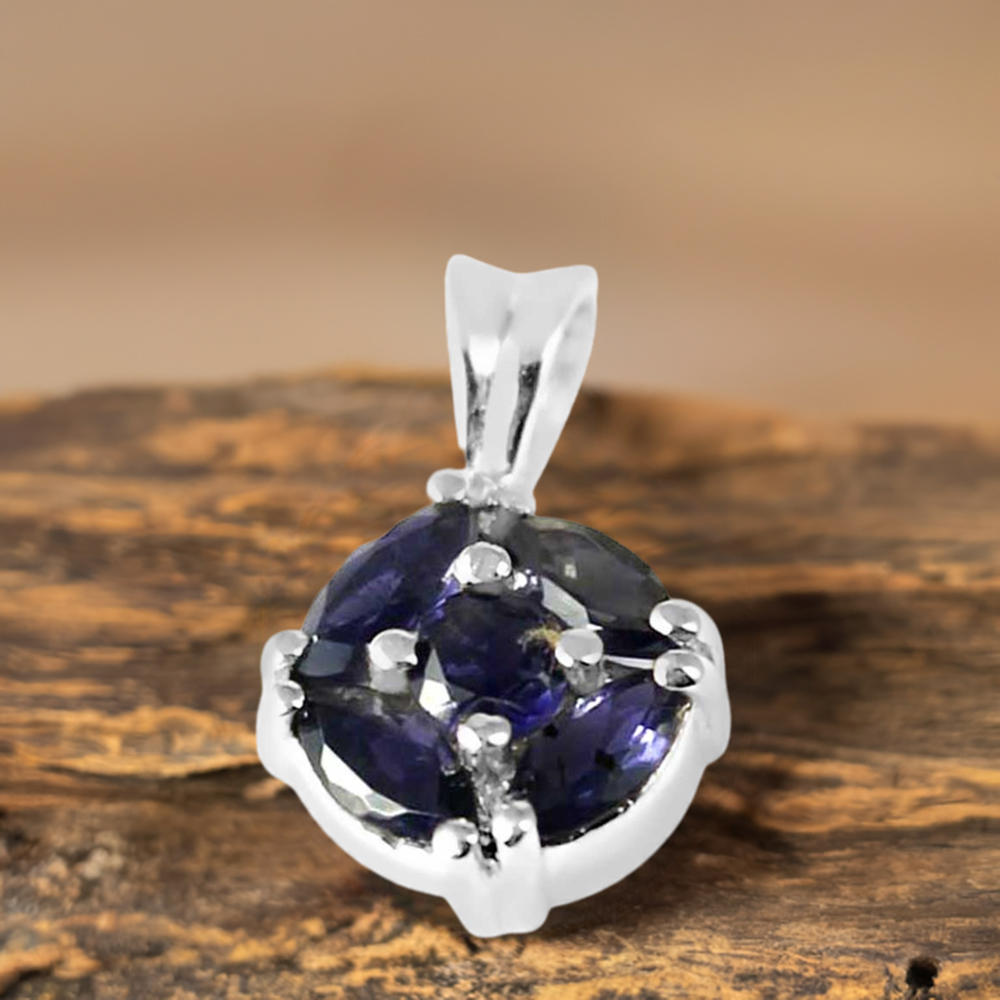 Solid Sterling Silver Pendants In Iolite Gemstone Jewelry 925SP237-4