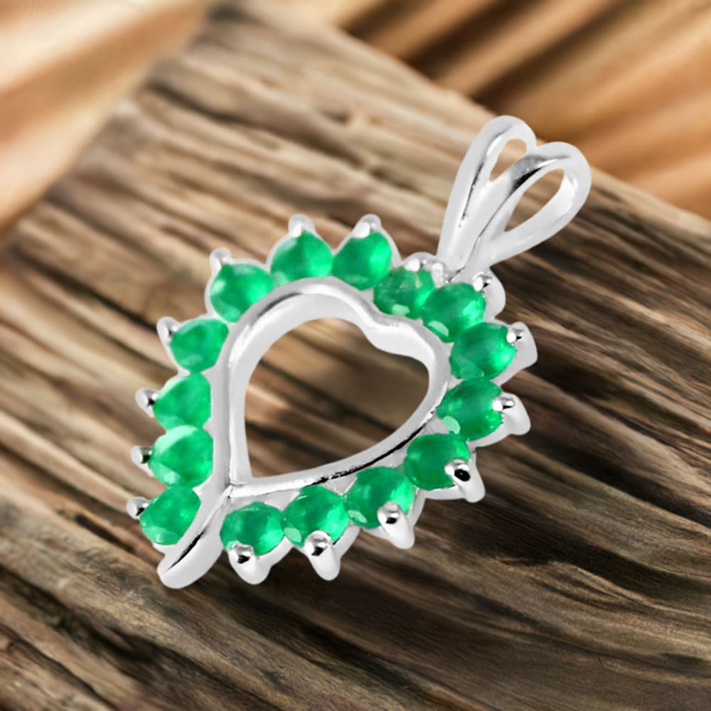 925 Fine Silver Pendants In Green Onyx Gemstone Jewelry 925SP238-12