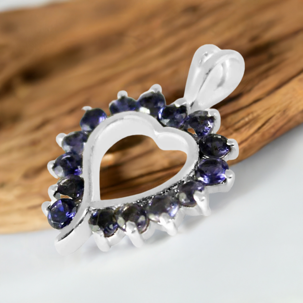 925 Solid Silver Pendants In Iolite Gemstone Jewelry 925SP238-6