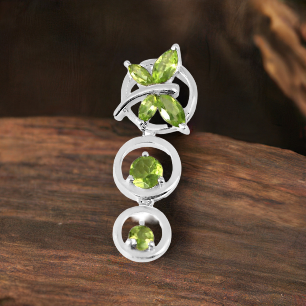 925 Fine Silver Pendants In Peridot Gemstone Jewelry 925SP240-1