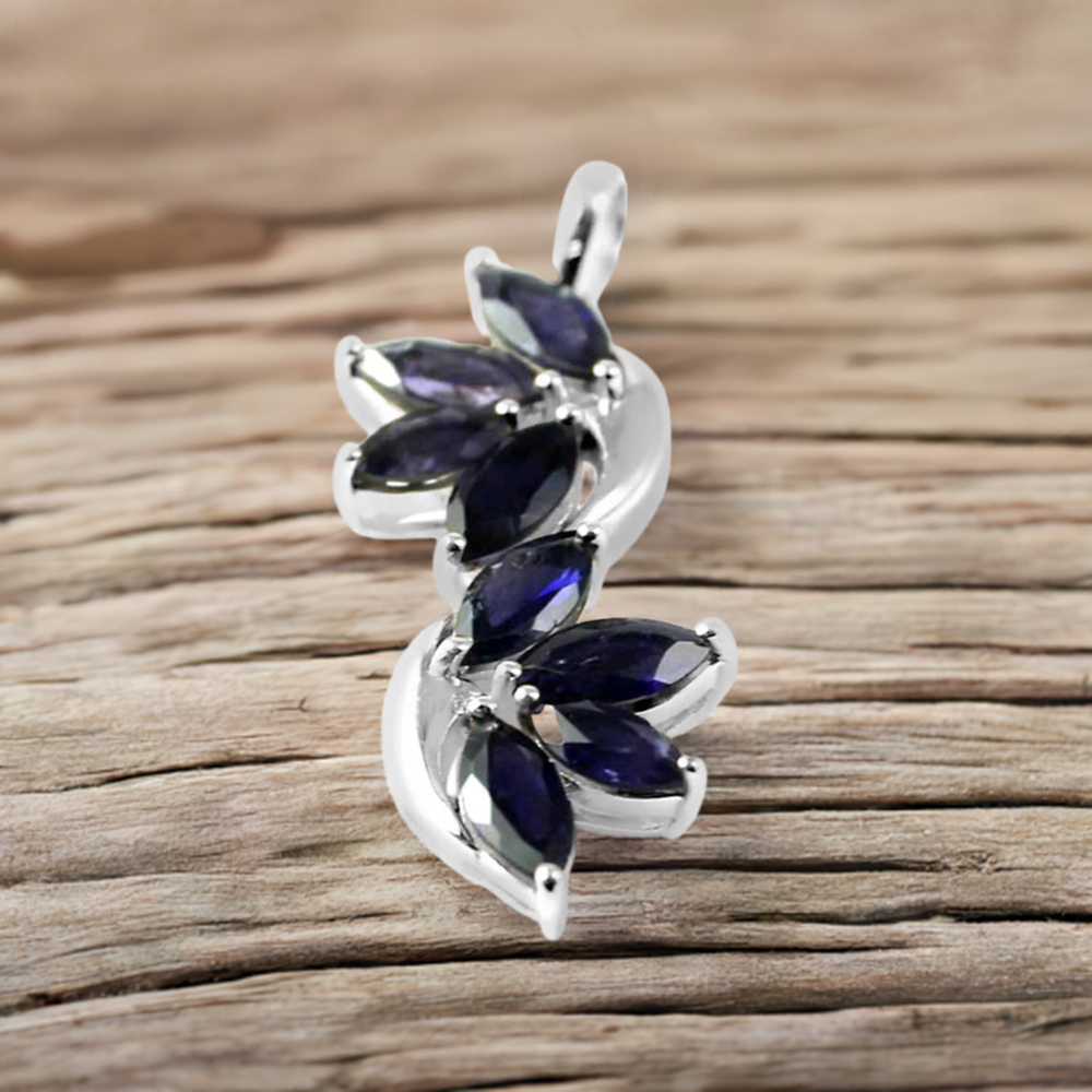 Iolite Gemstone Handmade Pendants In 925 Sterling Silver Jewelry 925SP241-1