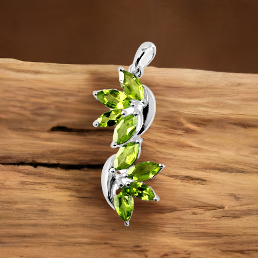 Peridot Gemstone Handmade Pendants In 925 Sterling Silver Jewelry 925SP241-6