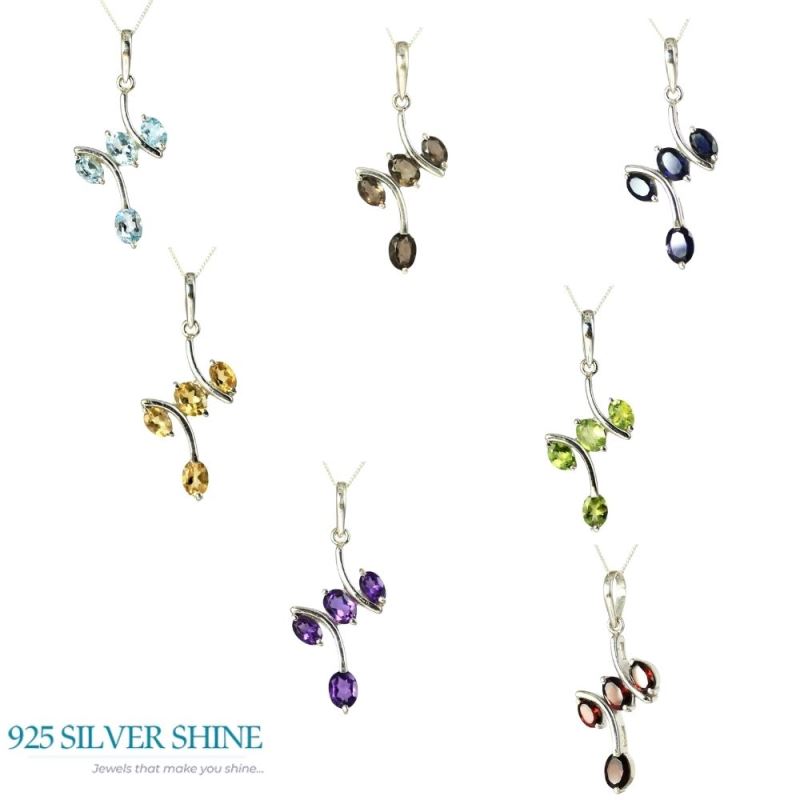 Blue Topaz Gemstone Handmade Pendants In 925 Sterling Silver Jewelry 925SP243-3_2