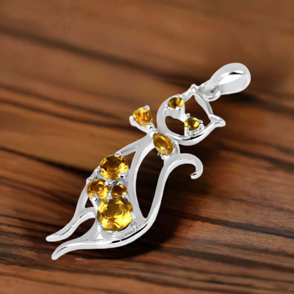 Citrine Gemstone Handmade Pendants In Solid Sterling Silver Jewelry 925SP244-2