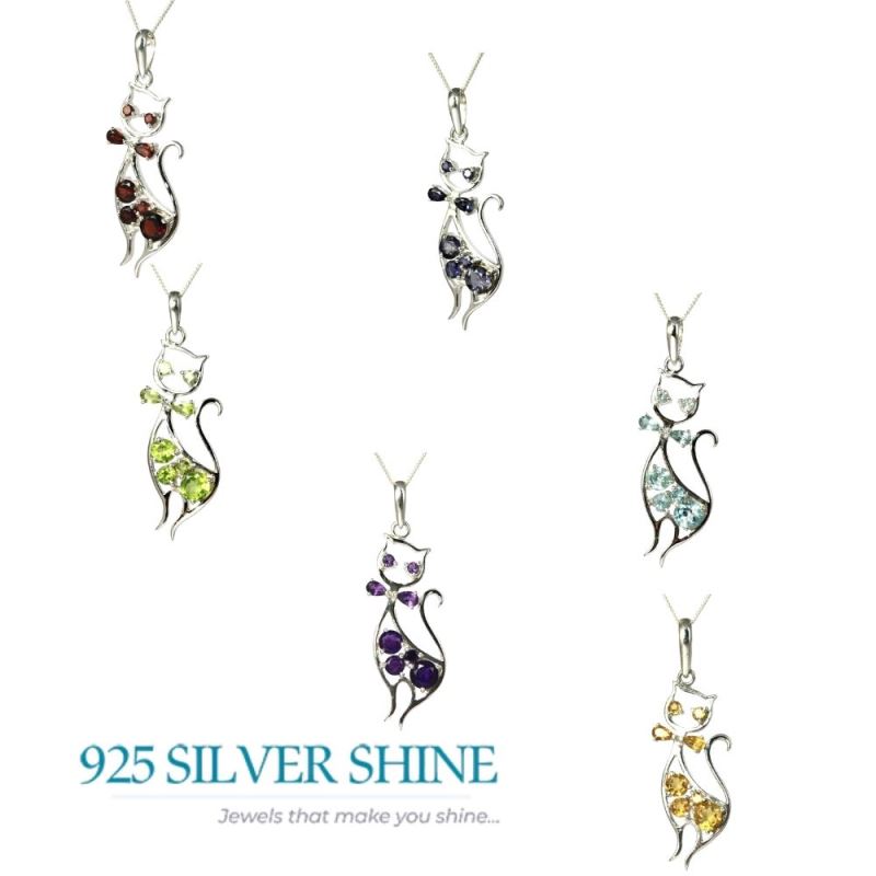 Garnet Gemstone Handmade Pendants In 925 Sterling Silver Jewelry 925SP244-6_2