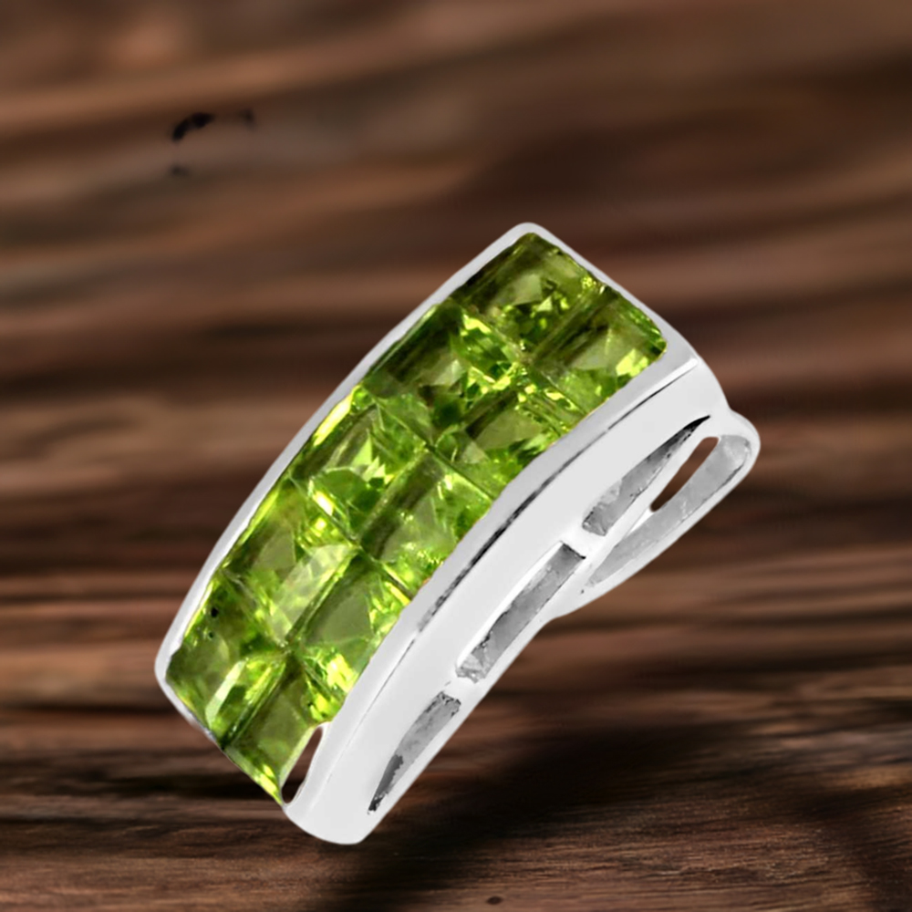 Peridot Gemstone Handmade Pendants In Solid Sterling Silver Jewelry 925SP245-1