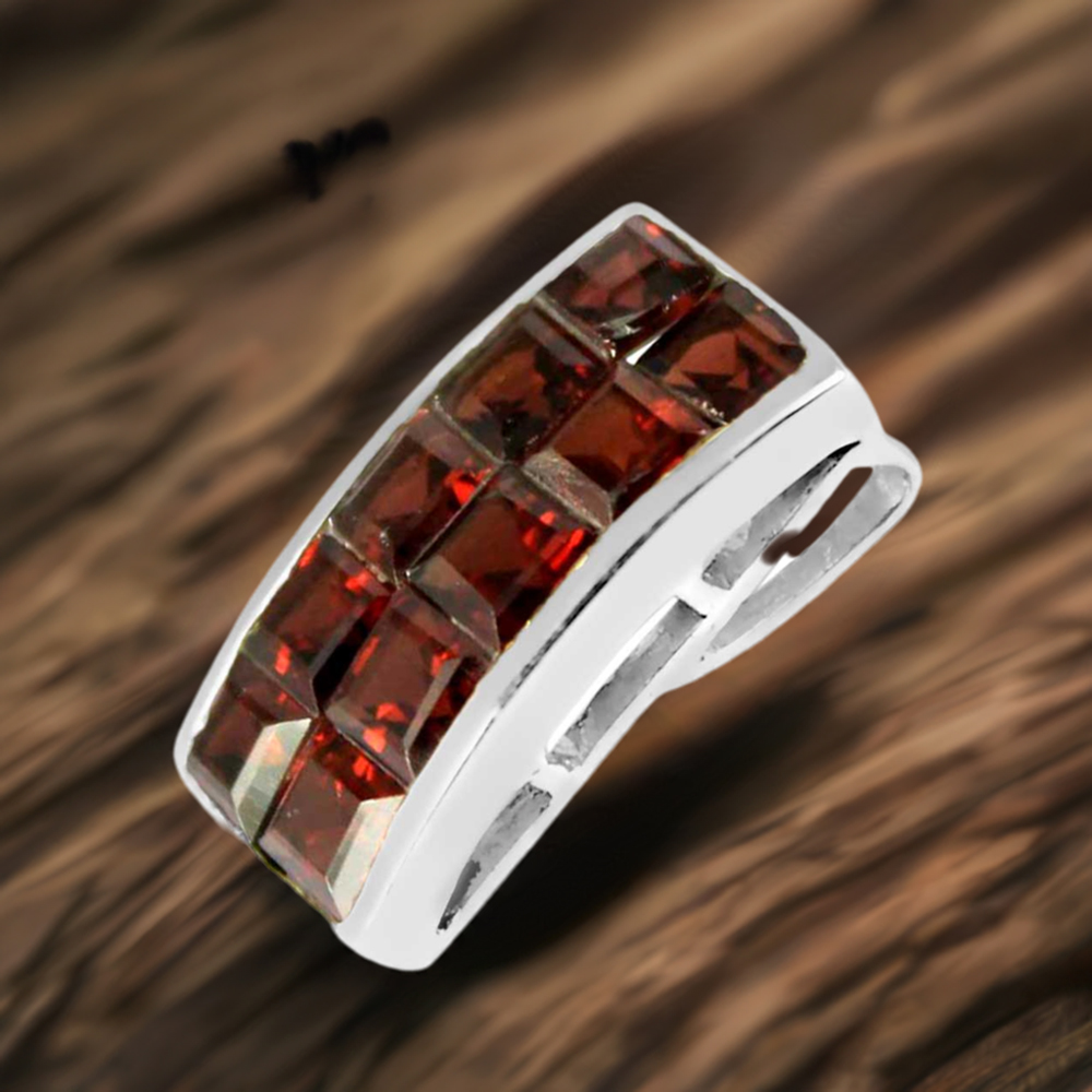 Garnet Gemstone Pendants In Fine Sterling Silver Jewelry 925SP245-2