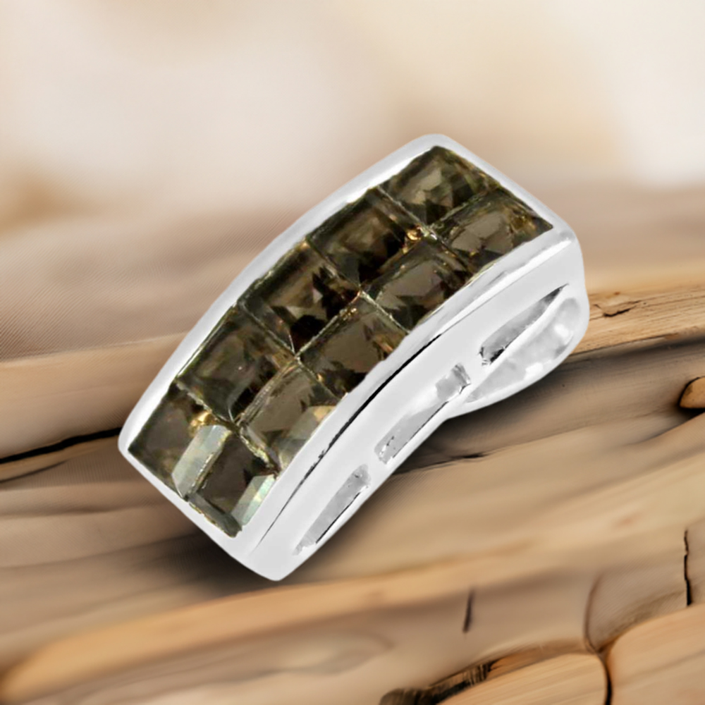 Smokey Gemstone Pendants In 925 Solid Silver Jewelry 925SP245-3