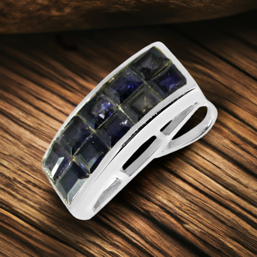 Iolite Gemstone Pendants In 925 Fine Silver Jewelry 925SP245-4