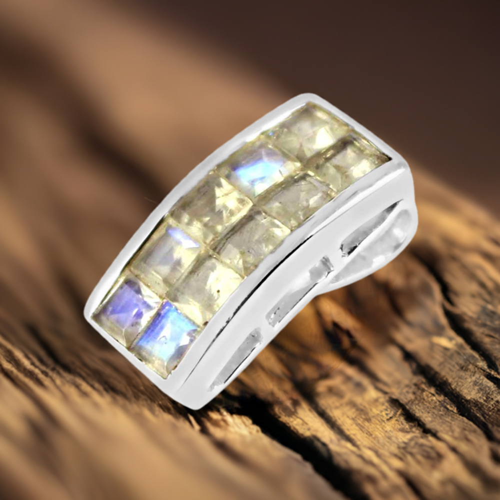 Fine Sterling Silver Pendants In Rainbow Gemstone Jewelry 925SP245-7