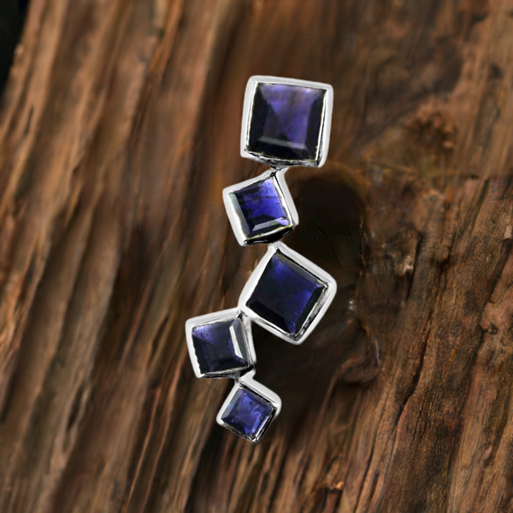 925 Fine Silver Pendants In Iolite Gemstone Jewelry 925SP246-1