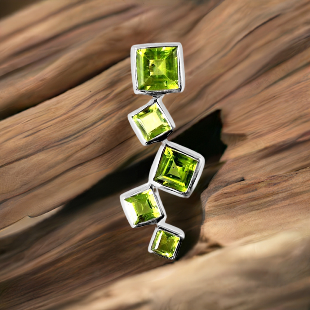 925 Sterling Silver Handmade Pendants In Peridot Gemstone Jewelry 925SP246-2