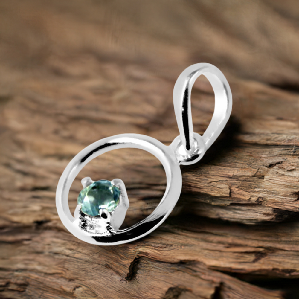 925 Sterling Silver Handmade Pendants In Blue Topaz Gemstone Jewelry 925SP247-1