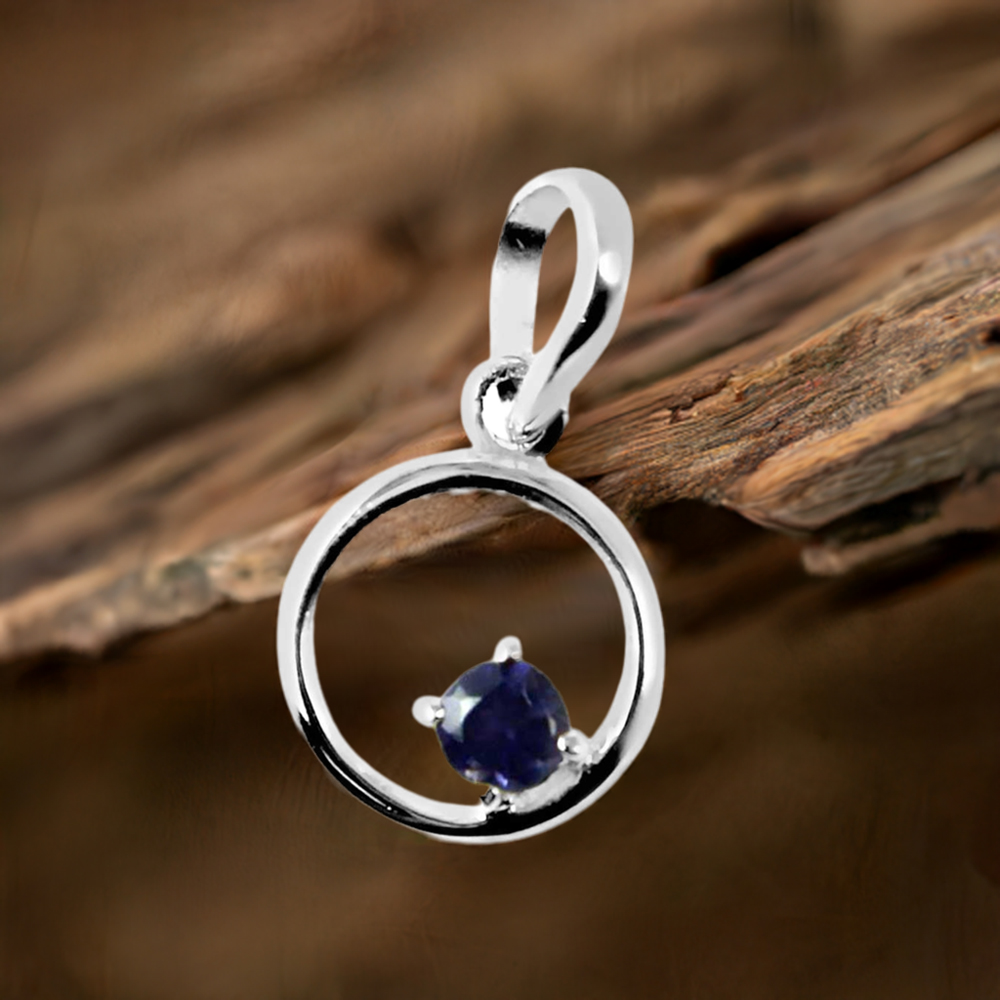 Solid Sterling Silver Handmade Pendants In Iolite Gemstone Jewelry 925SP247-2