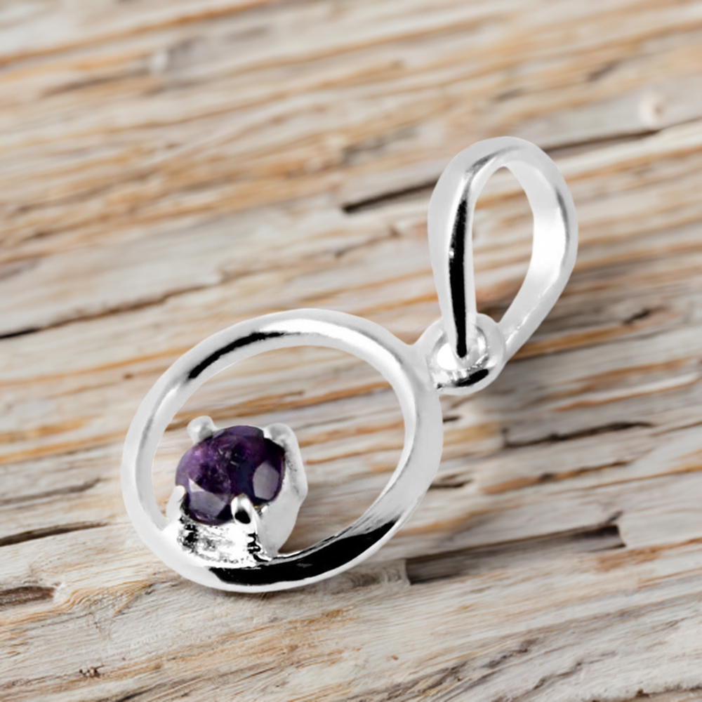 925 Solid Silver Pendants In Amethyst Gemstone Jewelry 925SP247-4