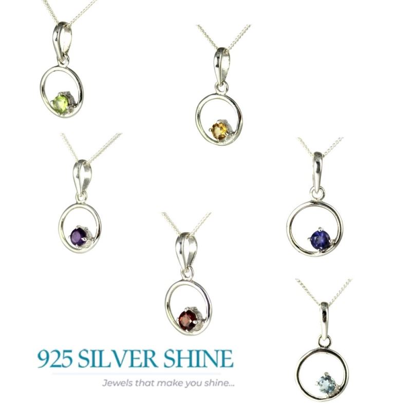 925 Solid Silver Pendants In Amethyst Gemstone Jewelry 925SP247-4_2