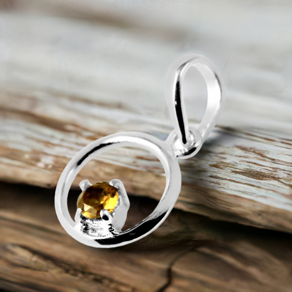 925 Sterling Silver Handmade Pendants In Citrine Gemstone Jewelry 925SP247-6