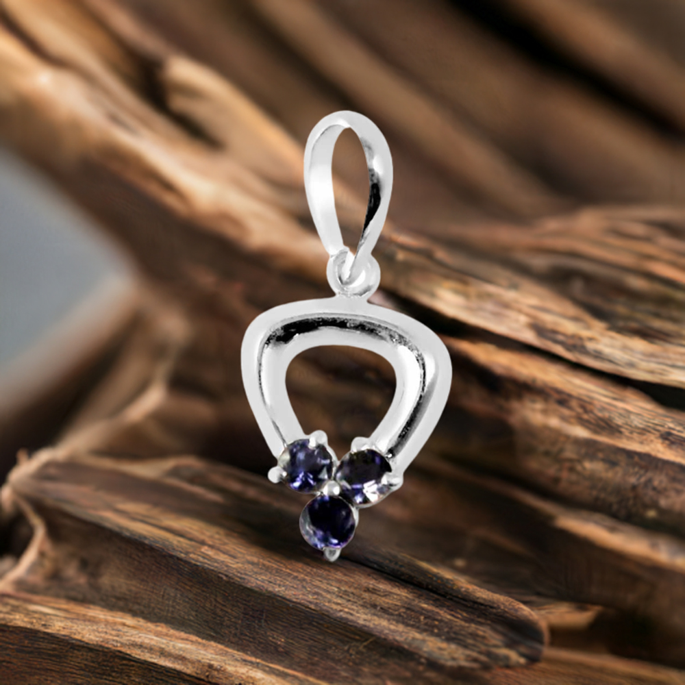 925 Fine Silver Pendants In Iolite Gemstone Jewelry 925SP248-4